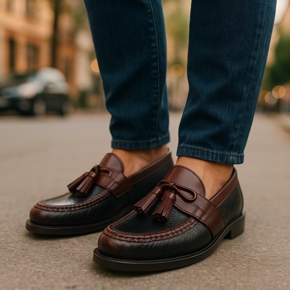 Johnston & Murphy Aragon II Kiltie Tassel Leather Loafer Mens 8W Brown L.4.5